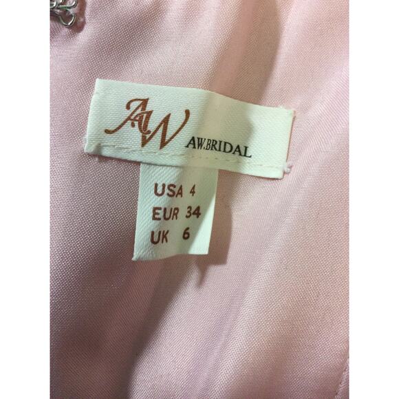 AW BRIDAL 4 S Pink Multi 3D Floral Embroidered Catharine Midi Dress NEW B103 - Picture 9 of 9